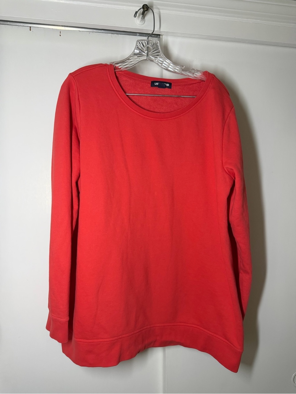 Lands' End Women's Coral Crewneck Sweatshirt